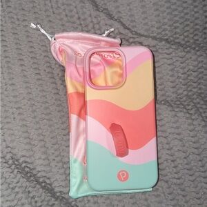 Loopy Vibrant Phone Case with Loop - Pink and Mint iPhone 15 Pro Max